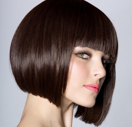 Haircuts Bob Square With A Long Bang Haircut Square Bob With